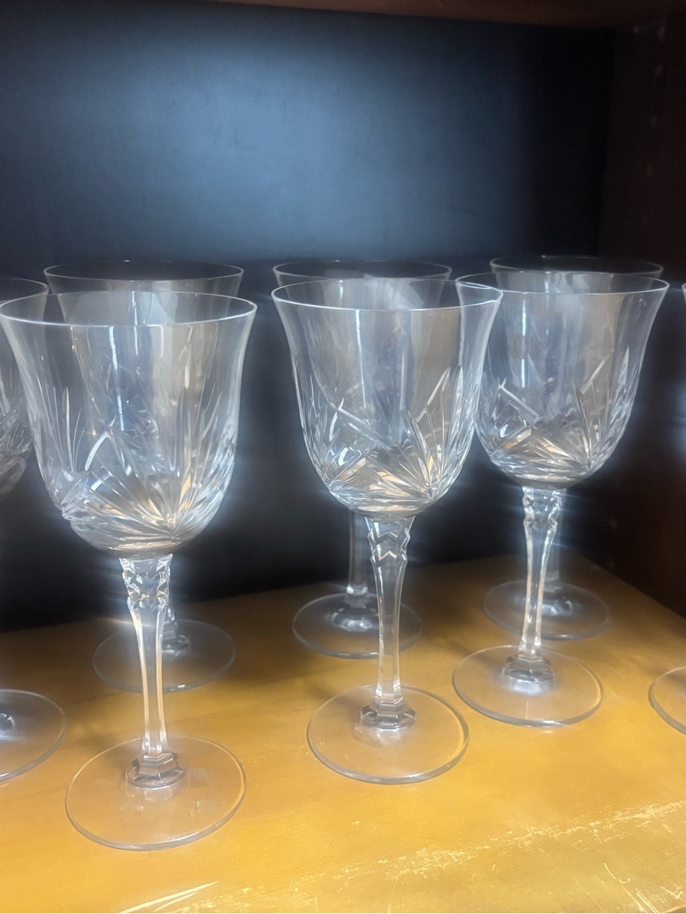 Towle ‘Candlelight’  Clear Cut-Pattern Wine Glasses - Set of 8